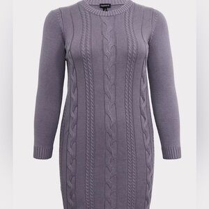 Torrid Cable Knit Midi Sweater Dress Long Sleeves Casual Plus Size 2X